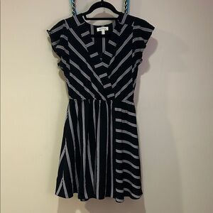 Black and White Patterned Mini Dress